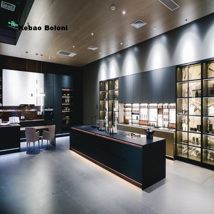 High Quality Modern Kitchen Cabinets Designed Masters Eco-Friendly Material Storage Cabinets With Kitchen Sink For Apartment factory